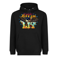 Black lets get lit america eagle Heavyweight Hoodie - NancyCooperArtShop