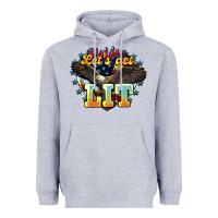 Heather Grey lets get lit america eagle Heavyweight Hoodie - NancyCooperArtShop