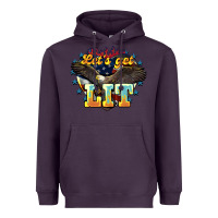 Plum lets get lit america eagle Heavyweight Hoodie - NancyCooperArtShop