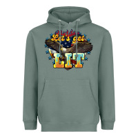 Sage lets get lit america eagle Heavyweight Hoodie - NancyCooperArtShop
