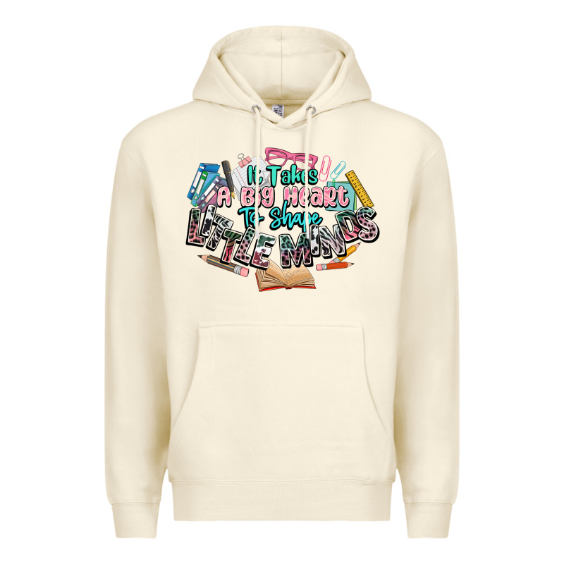 It Takes A Big Heart To Shape Little Mind Teacher Premium Hoodie by NancyCooperArtShop | Teevron