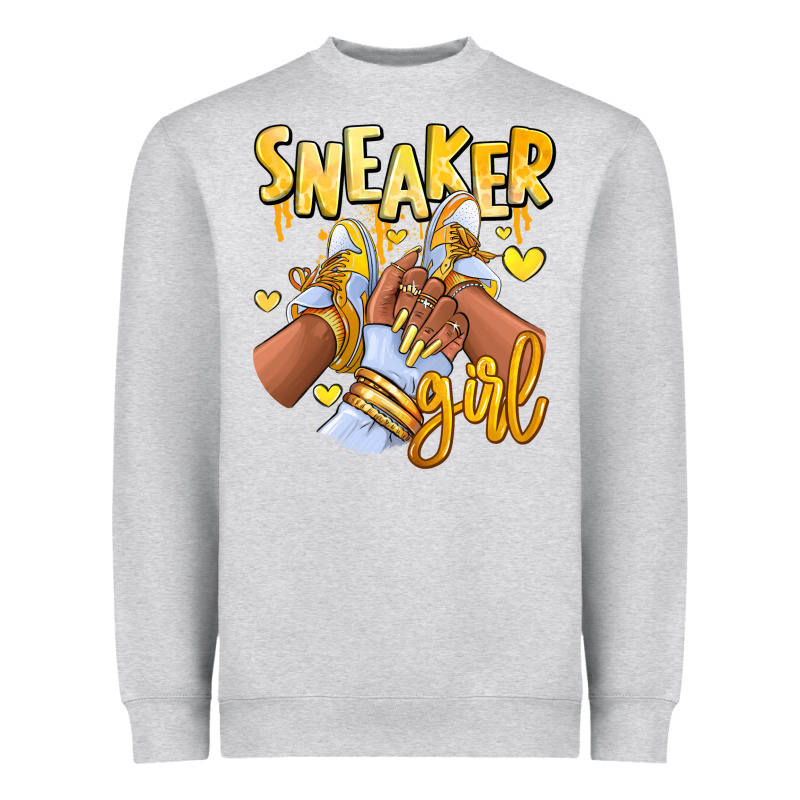 Yellow Sneaker Girl Afro Woman Heavyweight Sweatshirt by RanaPortraitStore | Teevron
