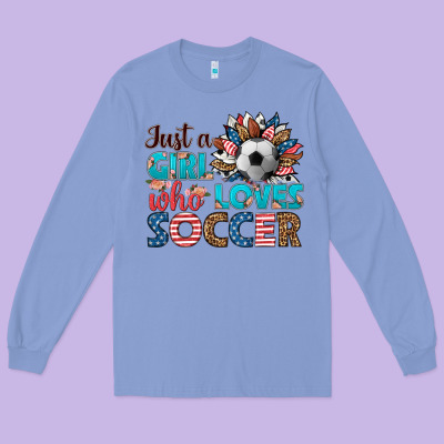 Just A Girl Who Loves Soccer Long Sleeve Tee Designed By Hra Design Shop