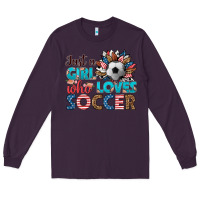 Plum just a girl who loves soccer Long Sleeve Tee - HRA Design Shop