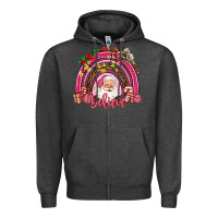 Charcoal Heather pink christmas believe  rainbow Zipper Hoodie - AdoDesignShop