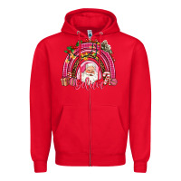 Red pink christmas believe  rainbow Zipper Hoodie - AdoDesignShop