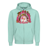 Seafoam pink christmas believe  rainbow Zipper Hoodie - AdoDesignShop