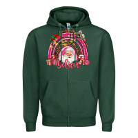 Sports Green pink christmas believe  rainbow Zipper Hoodie - AdoDesignShop