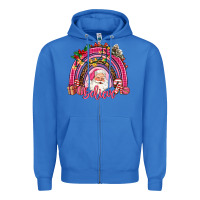 True Royal pink christmas believe  rainbow Zipper Hoodie - AdoDesignShop