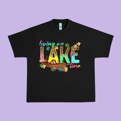 Living On Lake Time Urban Heavy Tee Designed By Texasbilliewilder