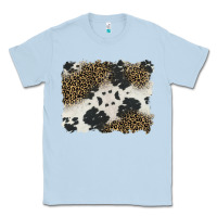 Dusty Blue black and white cowhide background Classic Tee - BarkalooDesign
