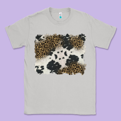 Black And White Cowhide Background Classic Tee Designed By Barkaloodesign