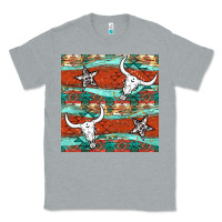 Heather Grey western aztec bull skull stars seamless pattern Classic Tee - BundleAndBundleShop