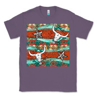 Lavender western aztec bull skull stars seamless pattern Classic Tee - BundleAndBundleShop