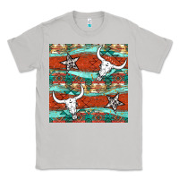 Moon Dust western aztec bull skull stars seamless pattern Classic Tee - BundleAndBundleShop