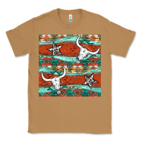 Toasted Coconut western aztec bull skull stars seamless pattern Classic Tee - BundleAndBundleShop