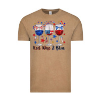 Vintage Coffee red wine and blue wine glasses Vintage Tee - texasbilliewilder