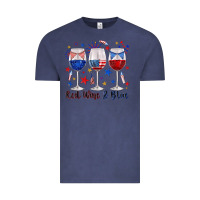 Vintage Denim red wine and blue wine glasses Vintage Tee - texasbilliewilder