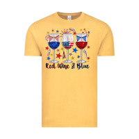 Vintage Mustard red wine and blue wine glasses Vintage Tee - texasbilliewilder