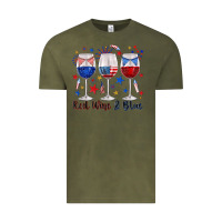 Vintage Olive red wine and blue wine glasses Vintage Tee - texasbilliewilder