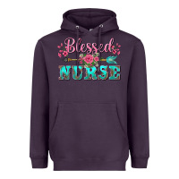 Plum western blessed nurse pink floral arrow Heavyweight Hoodie - BarkalooDesign