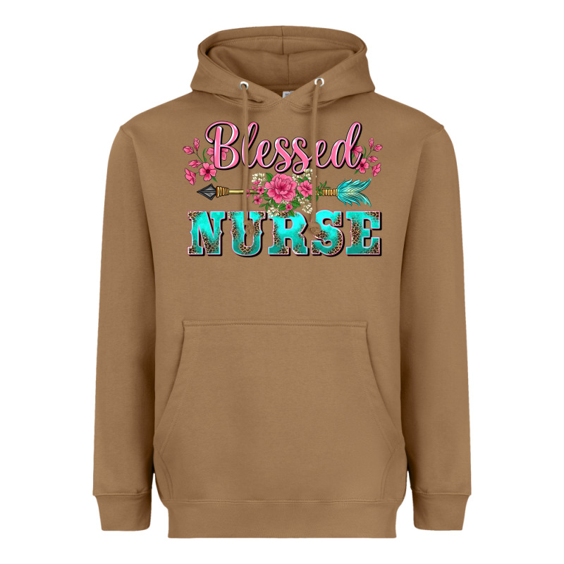 Western Blessed Nurse Pink Floral Arrow Heavyweight Hoodie by BarkalooDesign | Teevron