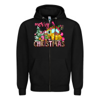 Black merry christmas Zipper Hoodie - AdoDesignShop