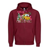 Burgundy merry christmas Zipper Hoodie - AdoDesignShop