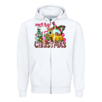 White merry christmas Zipper Hoodie - AdoDesignShop