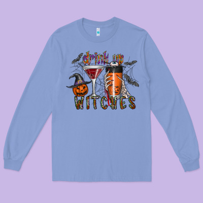 Drink Up Witches Long Sleeve Tee Designed By Cowhidedigitalart