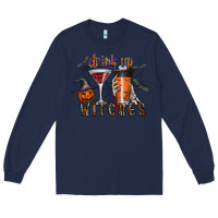 Navy drink up witches Long Sleeve Tee - CowhideDigitalArt