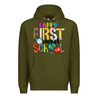 Army Green happy first day of school Premium Hoodie - NancyCooperArtShop