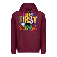 Burgundy happy first day of school Premium Hoodie - NancyCooperArtShop