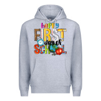 Heather Grey happy first day of school Premium Hoodie - NancyCooperArtShop