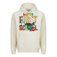 Oatmeal Heather happy first day of school Premium Hoodie - NancyCooperArtShop