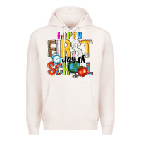 Pale Pink happy first day of school Premium Hoodie - NancyCooperArtShop