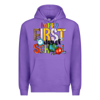 Purple happy first day of school Premium Hoodie - NancyCooperArtShop
