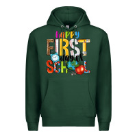 Sports Green happy first day of school Premium Hoodie - NancyCooperArtShop