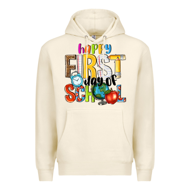 Happy First Day Of School Premium Hoodie by NancyCooperArtShop | Teevron