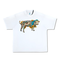 White charolais bull with sunflowers and gemstone western patterns Urban Heavy Tee - RanaPortraitStore