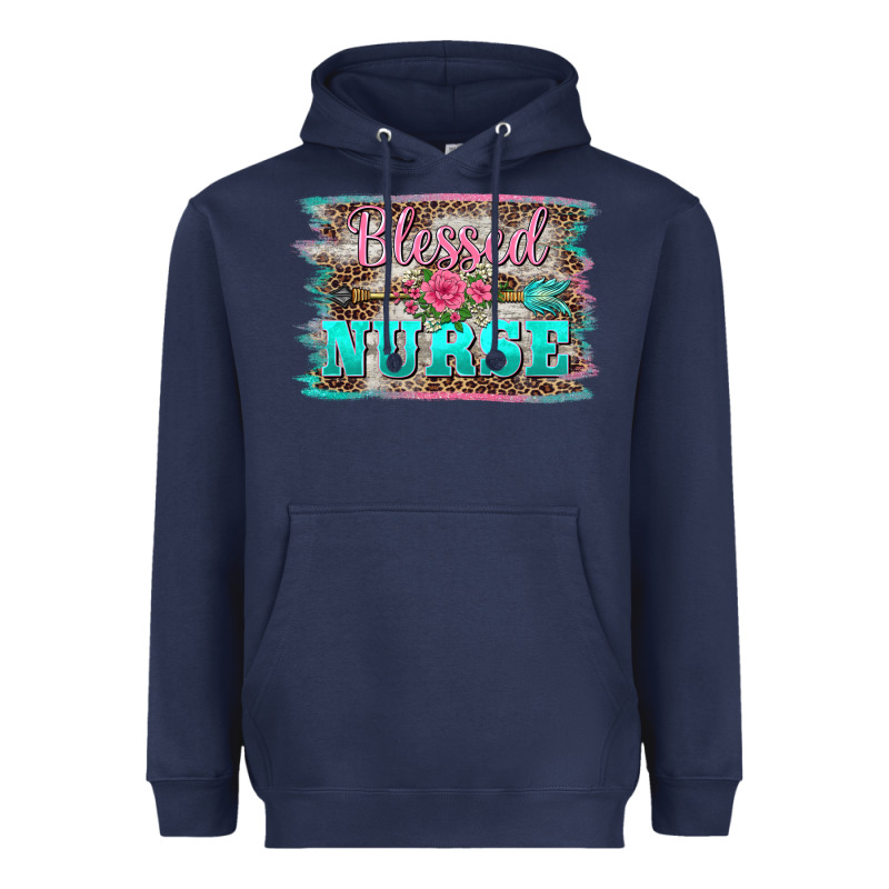 Western Blessed Nurse Pink Floral Arrow  Background Heavyweight Hoodie by BarkalooDesign | Teevron