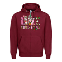 Burgundy love christmas Zipper Hoodie - AdoDesignShop