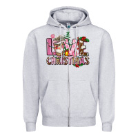 Heather Grey love christmas Zipper Hoodie - AdoDesignShop