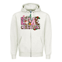 Oatmeal Heather love christmas Zipper Hoodie - AdoDesignShop