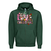 Sports Green love christmas Zipper Hoodie - AdoDesignShop