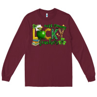 Burgundy St. Patrick's Day one lucky teacher Long Sleeve Tee - Neo Western