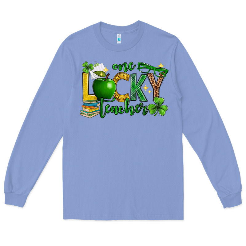 St. Patrick's Day One Lucky Teacher Long Sleeve Tee by Neo Western | Teevron
