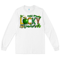 White St. Patrick's Day one lucky teacher Long Sleeve Tee - Neo Western