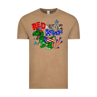 Vintage Coffee red white rawr billie wilder Vintage Tee - texasbilliewilder