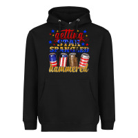 Black getting star spangled hammered Heavyweight Hoodie - NancyCooperArtShop
